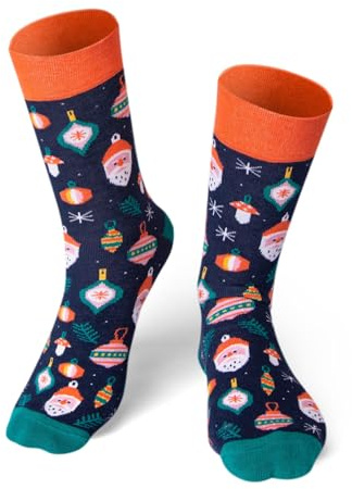 Happy Words Lustige Socken Damen und Herren - Weihnachtssocken 35-40/41-46 | Weihnachtsgeschenke - Weihnachts Lustige Socks mit Motiv - Motivsocken - Witzige Socken - Baumwollsocken Bunt für Geschenke