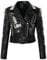 Damen-Lederjacken mit Nieten, Punk, Rock, Nieten, mit Adler-Druck, Biker-Jacken, Schwarz , S