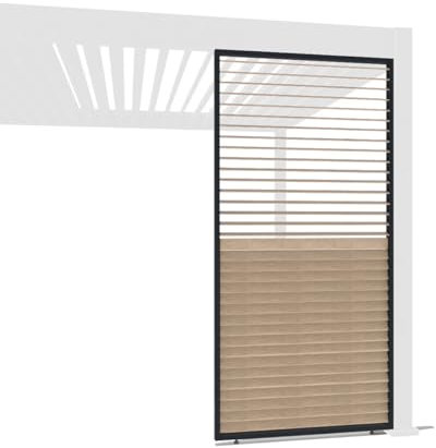 Weide Verstellbare Horizontale Lamellenwand Paneel Zubehör für Weide Pergola | Aluminium | Anthrazit, Holzoptik | 3 Breiten | Flexibler Sichtschutz und optimale Luftzirkulation (Holzoptik, 93 cm)