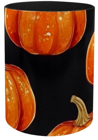CHENZZZZ Round Creative Pen Holder |Helloween Pumkins 2_101 Desktop Storage Organizer|Gadget Stationery Storage Box|Office Leather Organizer