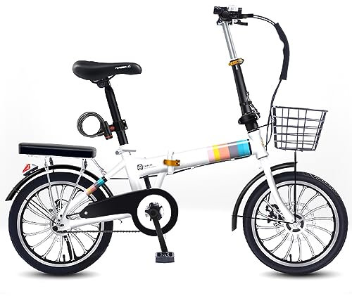 LYDBMYT Klapprad, Singlespeed-Klapprad, Campingfahrrad, leichtes, höhenverstellbares Klapprad aus Kohlenstoffstahl für Männer und Frauen