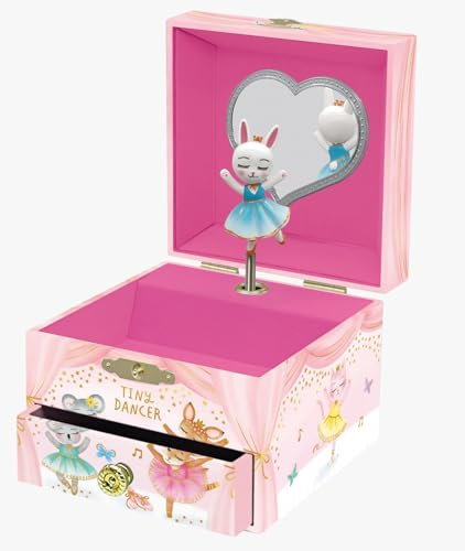 Portagioie Carillon Ballerina per Bambine - Cofanetto Musicale per Bambini con Ballerina Rotante, Regali di Compleanno Ballerina per Bambine, Portagioie, 10,8 x 12,1 x 8,9 cm - Età 3-10 anni, Rosa