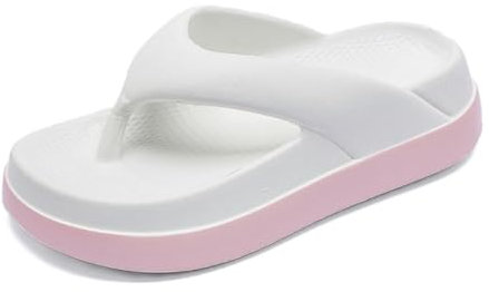 Bamboo Sea sandalo, Ciabatte infradito da donna casual leggere for spiaggia/piscina/viaggio all'aperto scarpe da doccia(WHITE,40 EU)