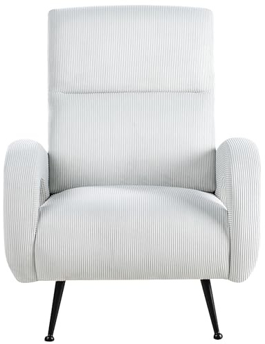 Beliani Sessel aus Cord mintgrün mit schwarzen Beinen Retro Stil Svalov