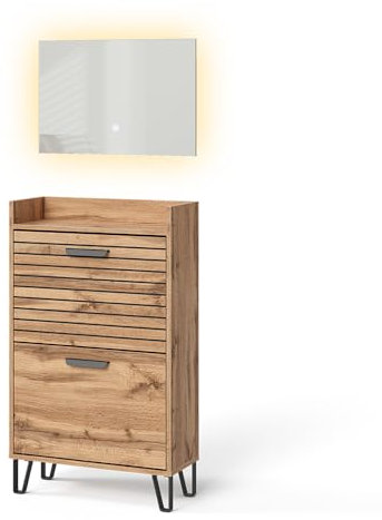 Vicco Garderobe Amber, Eiche Wotan, 59.8 x 100 cm 2 Teile