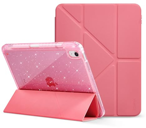 CoBak Case for for iPad A16 11th Gen 11 /10th Gen 10.9, Glitter Pink | Multi-Angle, Includes Portrait Stand, Pencil Holder, Auto Wake/Sleep
