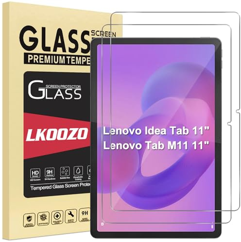 LKOOZO Protector de Pantalla para Lenovo Tab M11 2024/Idea Tab 2025 11 | resistente a los arañazos, Cristal Vidrio Templado, 2 Unidades