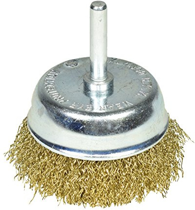75mm Wire Cup Brush for Drills Steel Brass Coated Rust Paint Removal Remover