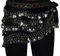 Tanzbekleidung & Accessories Bauchtanz Münzgürtel Samt Hüfttuch Belly Dance Bauchtanzgürtel Karneval Münzen (Schwarz mit silbernen Münzen)