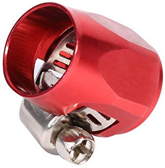 AN6 Hose End Finishers Clamp Clips Line End Cover Clamp Finisher Fitting, Fuel Oil Water Line Clip Clamp for Auto Car(Red)
