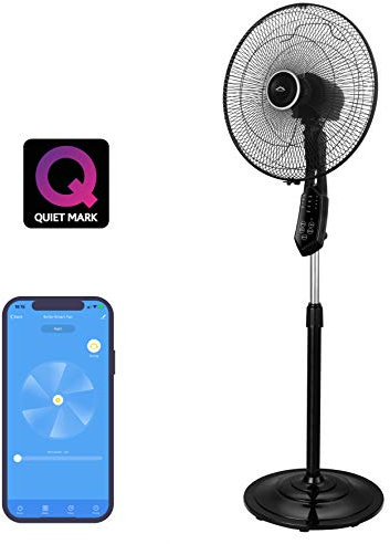 AirGo Smart Fan - Control via Voice Assistants and App (iOS & Android), Awarded as one of the quietest fans on the market, Includes Night Mode, Climate Control Automation and much more.
