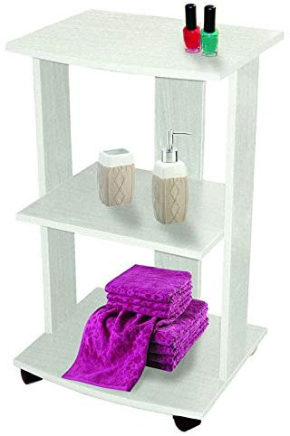 Carrello Porta TV con ruote piroettanti Bianco Alpes cento usi e freno facile, cucina, stanzetta arredo casa