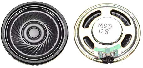 sourcing map 0.5 W 8 Ohm DIY Magnetic Speaker 36mm Round-shape Replacement Loudspeaker 2pcs