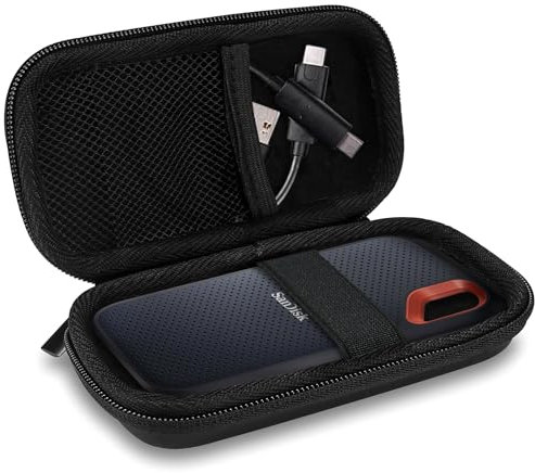ProCase Étui Housse pour SanDisk SSD Extreme/SanDisk Portable SSD/SanDisk Pro SSD, Crucial X8 Portable SSD, Sacoche Rigide de Protection Antichoc Disque Dur Externe SSD