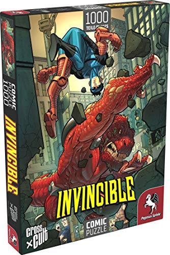 Pegasus Spiele 76001G - Puzzle: Invincible (Invincible vs. Dinosaurus), 1.000 Teile