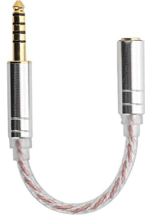 Dpofirs Câble D'adaptateur Audio de Prise de 4.4mm, Adaptateur de Câble de Conversion de Casque Mâle à Femelle 14 Cm / 5.5in, Adapté pour ZX300A(4.4mm Balanced to 2.5mm Balanced)