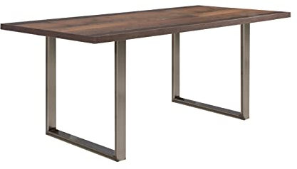 FORTE TABLES Tisch nicht ausziehbar, Holzwerkstoff, Old – Wood Vintage, 180 x 74.7 x 90 cm