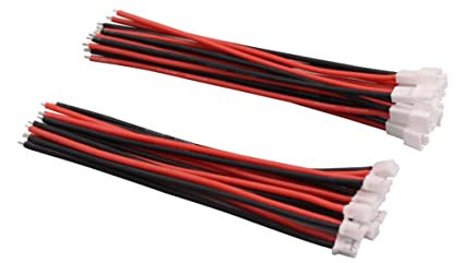 OliYin JST-PH 2.0 Micro Elektrische Stecker und Buchse Stecker mit 22 AWG 10 cm Silikondraht für Batterie JJRC H36 H67 Blade Inductrix E010 E013, 10 Paar