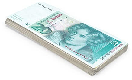 Scratch Cash Marken 100 x DM 20 Geld zum Spielen (tatsächliche Größe)