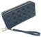 Yibingkea Portafoglio da donna in pelle PU con doppia cerniera portamonete da donna grande capacità portafoglio per telefono con più slot per carte da polso (Black2)