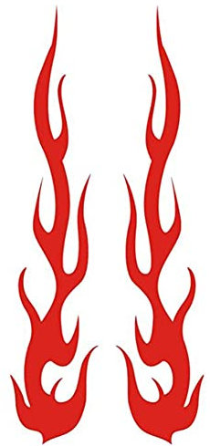 iSpchen Autocollant Flammes en Vinyle pour Voiture, Vélo, Casque de Moto - Stickers Decals Personnalisé J27 20CM Rouge