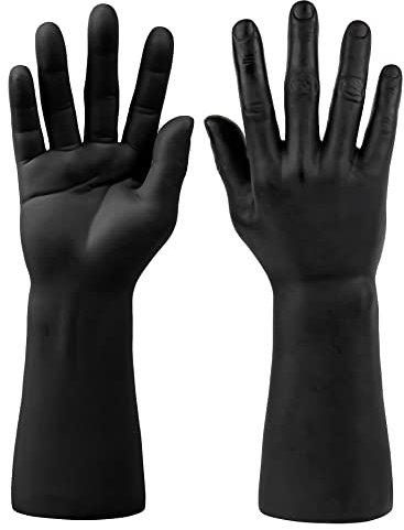 AUEAR, 2 Stück schwarze Kunststoff-Mannequin-Handmodell-Organizer für Schmuck-Display