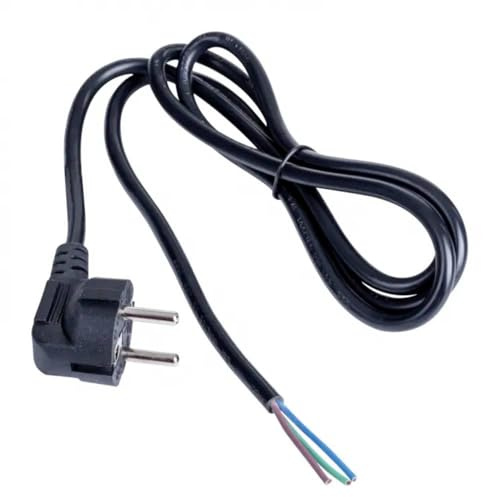 AKYGA Strom Connection Cable [1x offene Kabelenden - 1x Schutzkontakt-Winkelstecker] 1.5m Black
