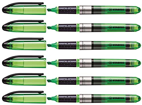 STABILO 6 Textmarker NAVIGATOR Taschenmarker, abgeschrägt, Grün