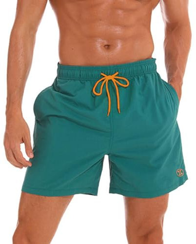 ZOXOZ Bañador Hombre Bañadores Surferos Pantalones Bañador Corto Hombre Natacion Traje de Baño Secado Rápido Impermeable Swimming Shorts con Bolsil Verde Hierba XL