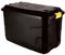 STORM TRADING GROUP Storage Container Boxes Black Trunks With Lids Heavy Duty Large Wheels Yellow Handles Great for Garden, Indoor & Outdoor (145 Litre (WITH WHEELS), 1 Storage Box)