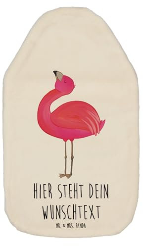Mr. & Mrs. Panda Bettflasche personalisiert Flamingo Stolz - Weiß