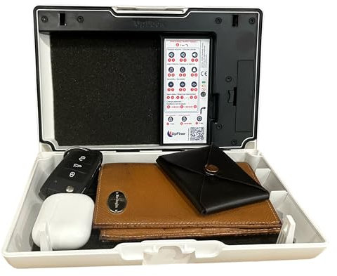 UpLock V1 : Mini coffre fort portable avec verrouillage interne et alarme, coffre nomade pour sécuriser vos objets en voyage : camping, hôtel, au bureau, à la maison, coworking etc…