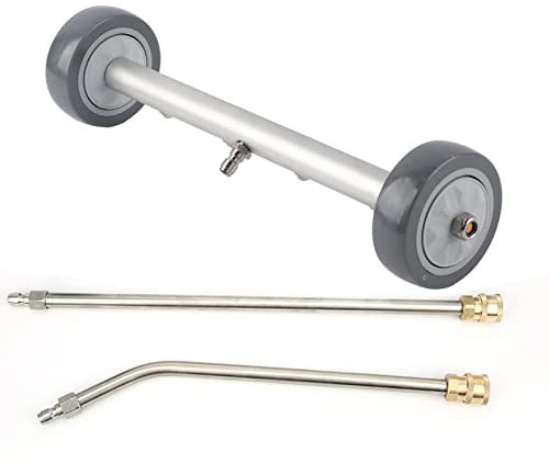 Syrisora Water Broom for Pressure Washer Dual-Function Undercarriage Cleaner Underbody Car Wash Water Broom 360 Rotate with 2 Pieces Extension Wand 4000 PSI Cleaning Products