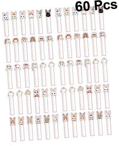 Ciieeo Geschenke Für Kinder 60 Stück Bücher Schreibwaren Mini-Körbe Papierhasen-Lesezeichen Große Lesezeichen Buchmarkierungen Lineal Werkzeug Schreibwaren Multifunktions-Füllkörbe Für