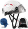 HEARMOR Casco de seguridad con visera, EN 397 - Casco de trabajo ventilado para adultos, sistema de trinquete ajustable, visera ahumada, color blanco