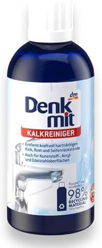 Kalkreiniger Denkmit, Kalklöser, Kalkentferner, Kalkreiniger Duschkabine, Wc, Sanitärreiniger Bad, Reinigungsmittel, 2x500 ml