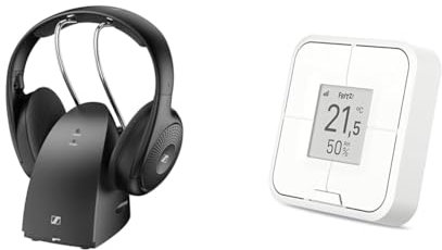 Sennheiser RS 120-W Wireless On-Ear-Kopfhörer für kristallklaren Fernsehton & AVM Fritz!DECT 440 Fernbedienung (für das smarte Heimnetz)