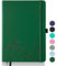 Qefuna Notebook-Tagebuch für Frauen, Notizbuch A5 Leder Journaling Notebooks für die Arbeit, 200 Seiten Reisetagebuch für Frauen Männer mit Stifthalter und Farbband, 5.78×8.34(Grün)