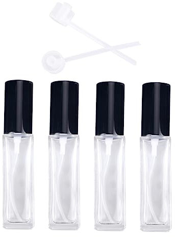 Mipcase 4pièces Flacons Verre Atomiseur Spray Refillable Et Nozzles Push Pour Parfum Bouteilles Pratiques Pour Voyage Et Usage Quotidien Noir