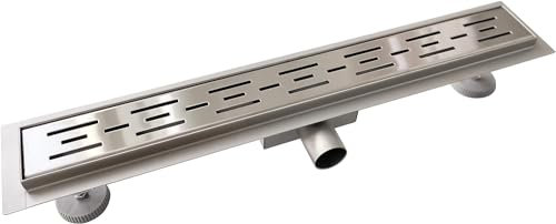 Acezanble Caniveau de Douche Italienne Acier Inoxydable 120 cm Siphon Sol D'évacuation Le Modèle Linéaire Drain de Douche Rectangulaire Extra Plat Argent