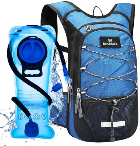 MIKAMEE Trinkrucksack,Wasserrucksack mit 2L BPA-freier Trinkblase,Sportrucksack für Männer und Frauen,Isolierter Trinkrucksack für Laufen,Wandern,Radfahren,Klettern,Camping,Ski,Joggen