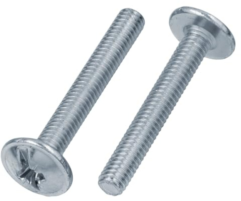 50 Stück Linsenkopfschrauben M5 x 50 mit Kreuzschlitz Flansch Linsenschrauben verzinkt DIN 967 ISO 7380 Möbelknopf Möbelschraube Griffschraube Griffee Möbelgriffschraube M5x50