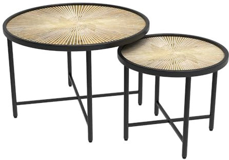 Vicco Beistelltisch-Set Winnipeg, 2-teiliger Sofatisch, Holz/Schwarz, 62 x 62 cm 2 Teile