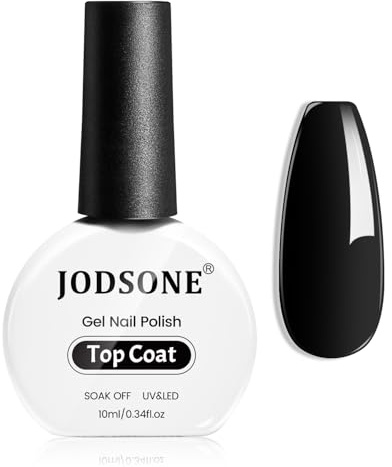 JODSONE 10ML Top Coat Gel Polish High Gloss Shine Finish Long Lasting Gel Nail Polish Professional Manicure Home DIY No Wipe Need U V Lamp Curing