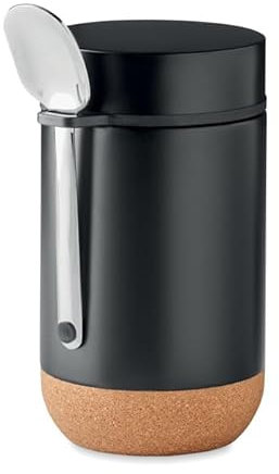 James Premium Kaffeedose Edelstahl 400ml (luftdichte Edelstahldose inkl. Dosierlöffel im Deckel, Kaffeebehälter, Kaffeebox zur Aufbewahrung von 400ml Kaffeepulver schwarz