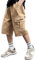 Pantalon Court Cargo Ado Garçon Taille élastique 8-15 Ans Ete Large Shorts et Bermudas Ample Enfant Garcon Pas Cher Confortable Casual Sport Jogging Streetwear Sweatpants (Brown, 9-10 Years)