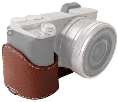 Case for A6400/A6300/A6100/A6000 Digital Camera,Anti-Scratch Synthetic Leather Protective Cover,Leather Camera Case Bag for A6400/A6300/A6100/A6000 (Coffee)