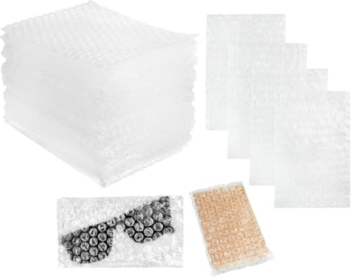 50 Bolsas de Plástico de Burbujas tamaño de 10x15cm. Embalaje de protección para proteger artículos delicados y hacer envíos seguros de paquetes. Perfectas para guardar y almacenar objetos pequeños