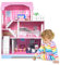Kidsbuddy Maison de Poupée en Bois,Maison Interactive de Rêve à 3 Étages,Jouet Éducatif pour Filles,Maison de Jeux avec Accessoires et Mobilier,Cadeau Enfant,Jouet de Rôle Éducatif,100x36x70cm,Typ B