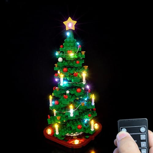 Kit di luci a LED, per Lego 40573 modello albero di Natale, compatibile con Lego 40573 modello (solo lampada, modello non incluso) (versione telecomando)